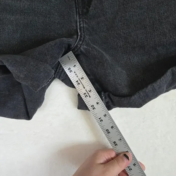 Madewell Baggy Jean Shorts Black Womens Cuffed Size 31 0691 - Picture 9 of 10